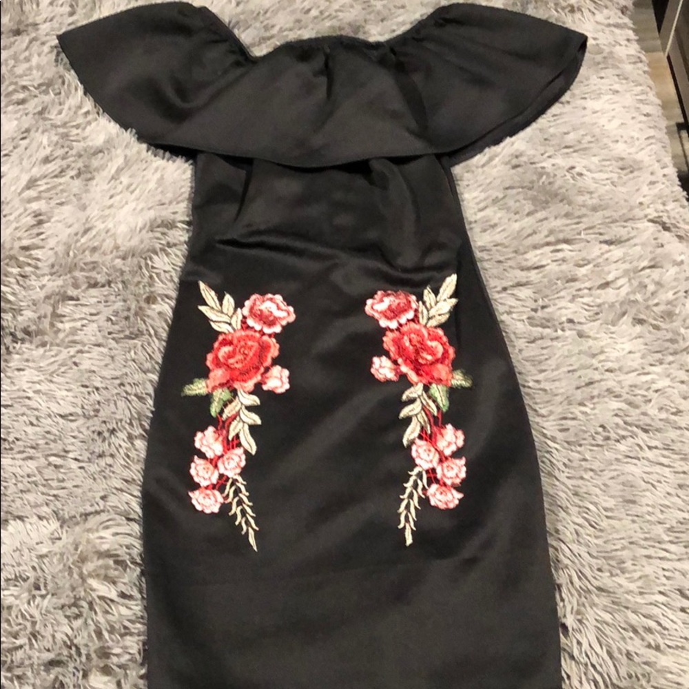 Black off the shoulder dress